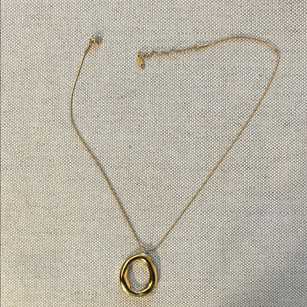 Stainless Gold Organic “O” Necklace